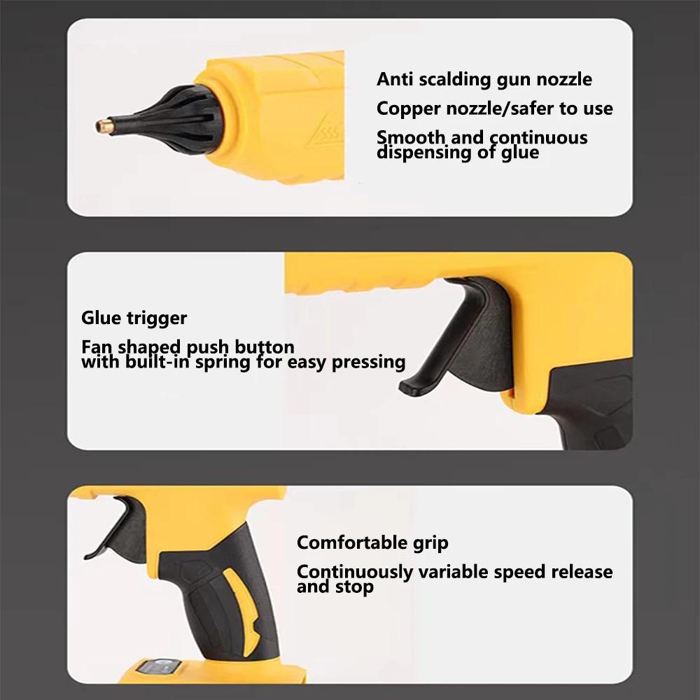 Electric Hot Melt Glue Gun for Dewalt 18V Battery Cordless Electric Glue Gun 11mm Glue Stick Hot Melt Welding Air Gun No Battery