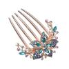 Luxury Hair Accessories Elegant Hair Comb Inlaid Flower Hairpin Shiny Rhinestone