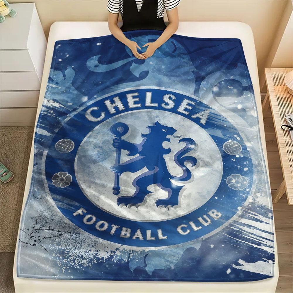 Chelsea FC Printed Flannel Blanket, soft throw for bedroom sofa, washable, Christmas present, great gift.