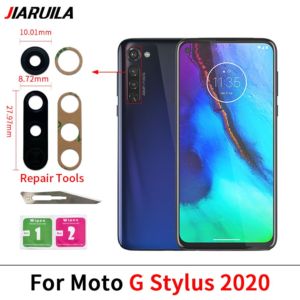 Rear Back Camera Glass Lens For Moto E6S E13 E20 E22i Edge 30 Fusion Neo 40 Neo Camera Glass With Glue Adhesive + Repair Tools