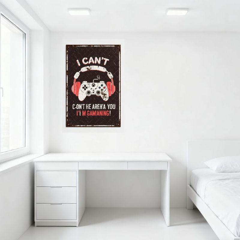 Винтажная игровая металлическая жестяная табличка Я не могу С-ОНТ ХЕ АРЕХ'А ВЫ Я ИГРАЮ! Наушники Геймпад Xbox Текстура Ржавчины Домашний Декор для М