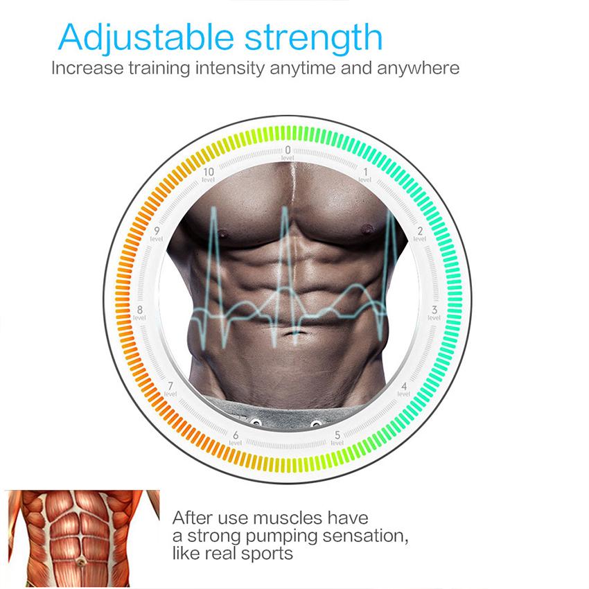 Умная перезаряжаемая наклейка для тренировки мышц EMS, тренажер для мышц живота, рук, фитнеса, тренажерного зала