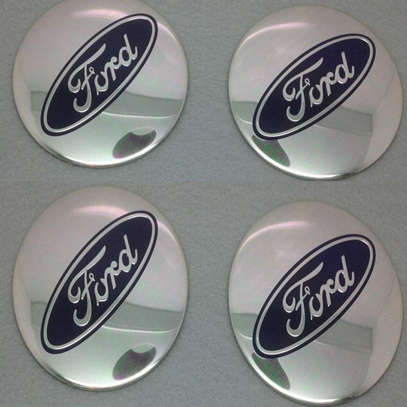 Stylish 4pcs 56mm Auto Car Wheel Center Cap Emblem Decal Sticker For Ford Black And Blue
