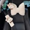 1pc Cartoon Car Headrest Neck Pillow Universal Cute Cloud Comfortable Plush Bow-shaped Auto Pillows Backrest Cushion Interior