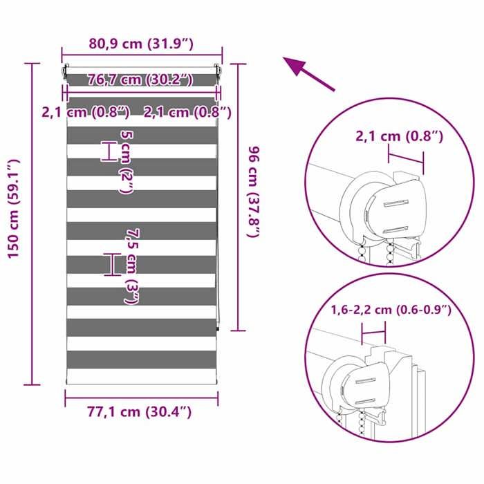 VidaXL Roller Blind Light Filtering 80x150 Cm White Window Bedroom 240198