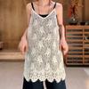 V-neck Lace Underskirt Slips Beach Wear Sling Skirt Petticoat Loose Lace Camisole Skirt  Party