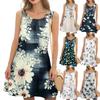 Women's Casual Fashion Floral Print Round Neck Sleeveless  Dress