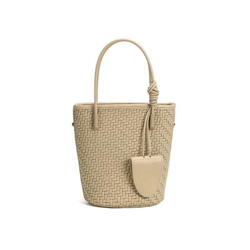 Модная женская сумка-ведро из овчины со шнурком и плетеной ручкой, новая универсальная повседневная сумка на плечо, сумка через плечо 2025