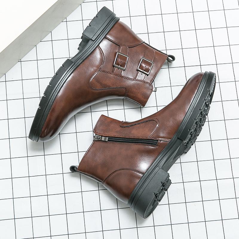 Модные итальянские кожаные сапоги чернильно-зеленого цвета, полусапожки темно-синего цвета, черные классические сапоги, деловые сапоги, коричневые зимние сапоги