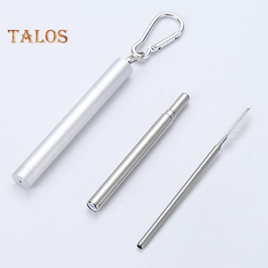 1 комплект телескопической соломинки, съемная нескользящая многофункциональная телескопическая соломинка из нержавеющей стали с футляром для хранения для детей