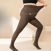 Women's Plus Size Gray Sheer Bare Leg Effect Autumn Winter Fleece Lined Thickened Outer Wear Pantyhose Butt Lifting Shaping Leggings