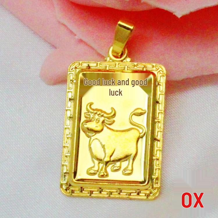 Подвеска Двенадцать Знаков Зодиака из вьетнамского песочного золота - Ювелирные изделия с позолотой из латуни - Абсолютно новые в наличии.