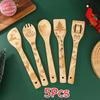 5 шт./набор бамбуковых ложек Кухни Рождественские с принтом Идеальные рождественские подарки Лопатка для салата Семейные кухонные инструменты для выпечки