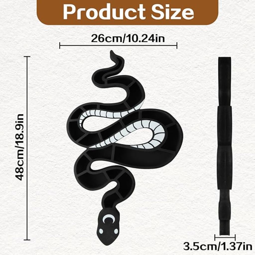 Wooden Floating Shelf Snake Design Unique Room Decor Crystal & Rock Display Shelf, Floating Wall Shelves for Rocks, Crystals, Oils, Stones, Plants