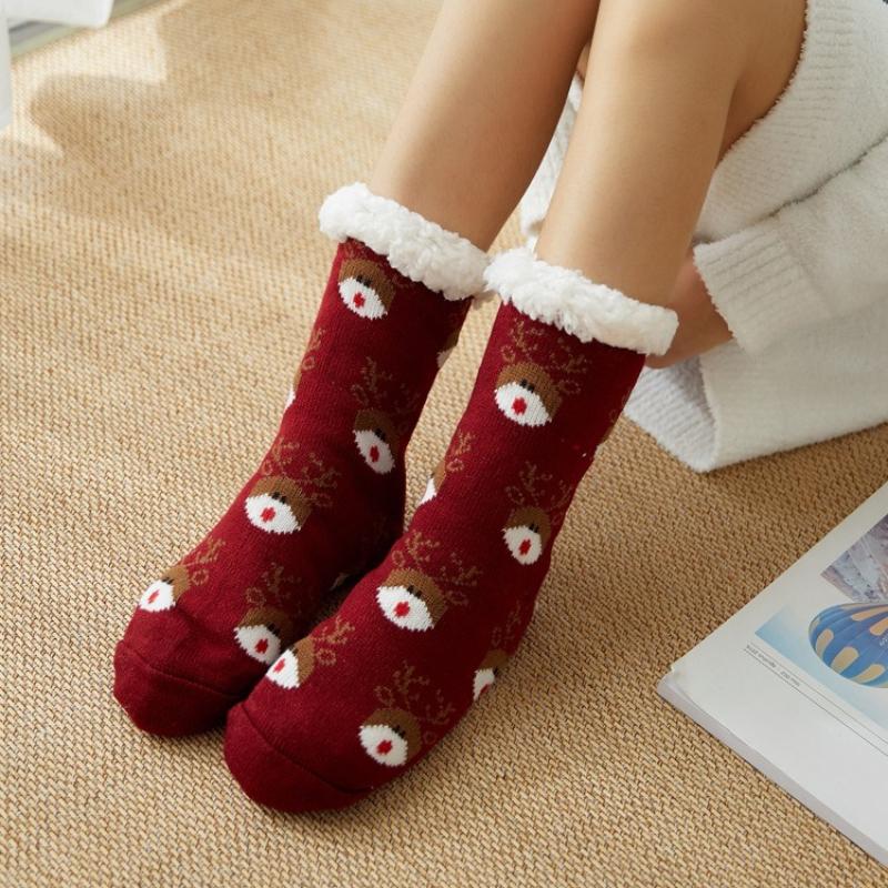 Women Winter Warm Soft Indoor Socks Cozy Plus Pile Carpet Sleeping Sock