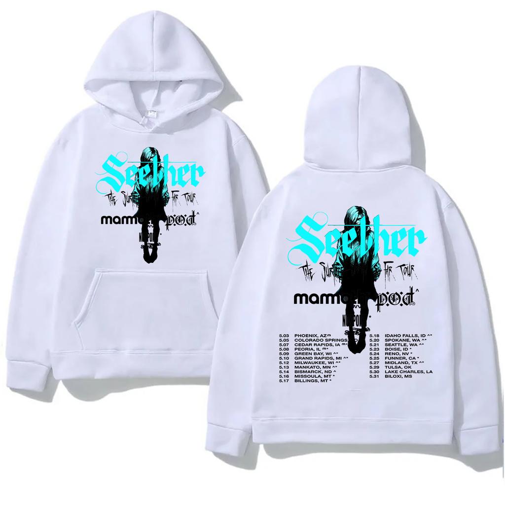 Худи Seether Surface Seems So Far Tour Толстовка Seether Rock Хэви-метал Funko Пуловер Унисекс Свободный Уличный стиль