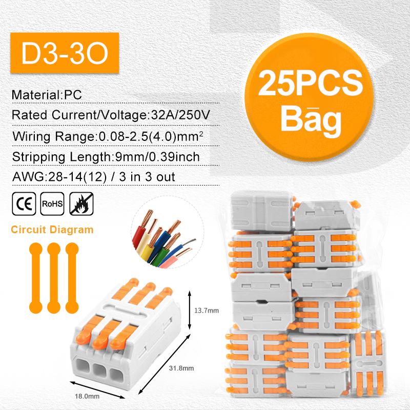 Мини Быстрый Проводной Соединитель 2 Контакта 3 Контакта Стыкуемый Жесткий Провод Прямая Вставка Многовходовой и Многовыходной Клеммный Блок для Проводки