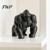 Sophisticated Space Styling 3D Printed Gorilla Sculpture Ornament Minimalist Modern Art Figurine with Multi-scenario Ornaments Detailed Texture