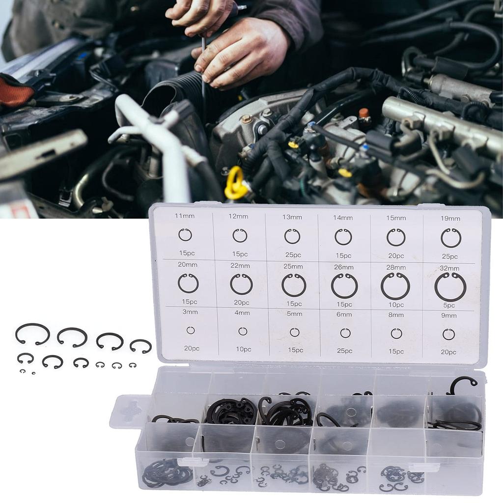 KIMISS 300PCS набор стопорных колец, внутренние стопорные кольца, стопорные зажимы, набор колец из легированной стали для универсального набора инструментов для ремонта дома в магазине,