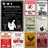 Vintage Warning Metal Tin Signs Bathroom Hell Posters Plate Wall Decor for Home Bathroom Garden Bars Garage Cafe Clubs Retro
