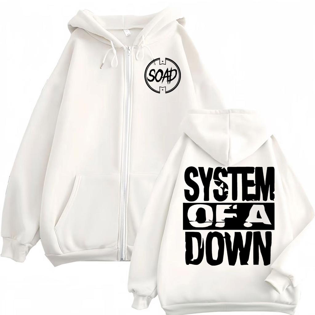 Худи на молнии с принтом System Of A Down из Rock Band, высококачественное, модное, оверсайз, с молнией, пуловеры, мужские, женские