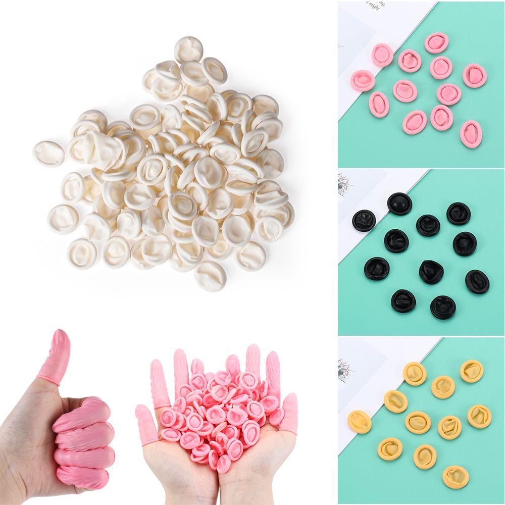 Anti-static Latex Nail Art Tool Rubber Gloves Finger Cots Finger Cover Fingertips Protector Gloves