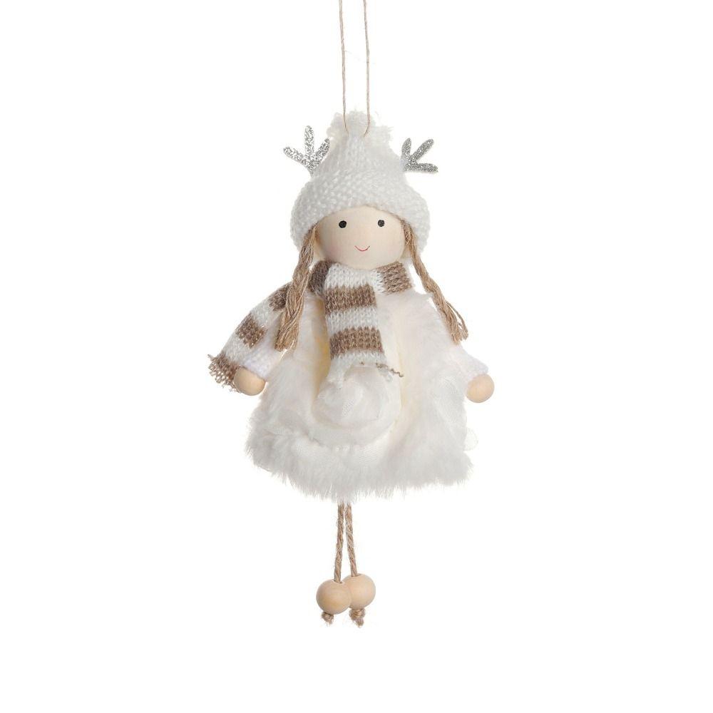 Antler Plush Doll Pendant Angel Christmas Tree Pendant Cute Christmas Plush Girls Pendant New Year