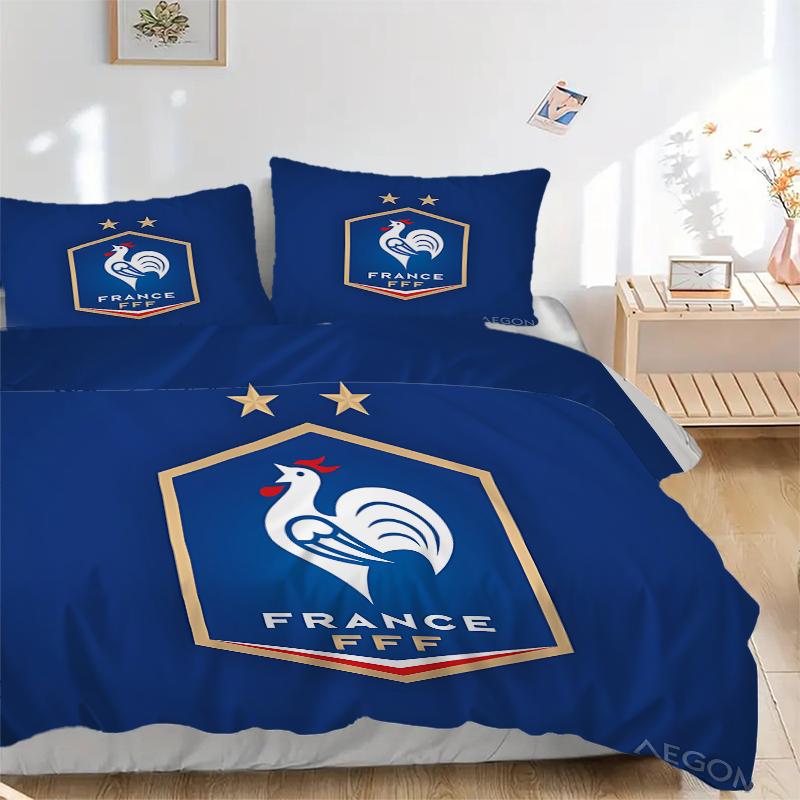 3Pcs France Football Federation Crest Bedding Sets For All Sizes New 3D Printed Bed Cover Comforter Duvet Cover Pillowcase Bedroom Decoration
