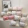 2026New striped floral cotton embroidered plaid cosmetic bag, makeup organizer, handbag