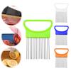 Stainless Steel Onion Holder Slicer Cutter Kitchen Vegetable Chopper Tool with 10 Forks Non-Slip Handle for Onion Potato Tomato Lemon Slicing