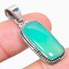 Natural Chrysoprase Gemstone 925 Solid Sterling Silver Gift Pendant 1.50" W6a86