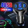 Car Phone Charger 4 Ports USB Fast Charging QC3.0 Cigarette Lighter Adapter Car Phone Charger for Xiaomi Samsung Huawei