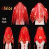 2025 Стильная китайская свадебная красная фата, платок