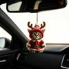 Рождественские Аксессуары для Зеркала Заднего Вида Автомобиля, Украшение Санта-Кот, Акриловое Подвесное Украшение с Подвесками-Котятами, Рога Оленя, 2D Милый Брелок-Подвеска
