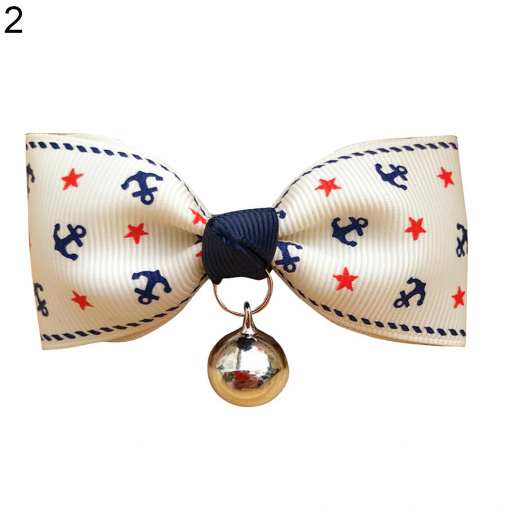 Bowknot Metal Bell Pendant Fashion Printed Pet Dog Cat Puppy Bow Tie Collar