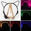 LED Light Cat Ear Hair Hoop Plastic Headband with Anti-Slip Design Men Women Bar Nightclub Hairband Hair Accessory