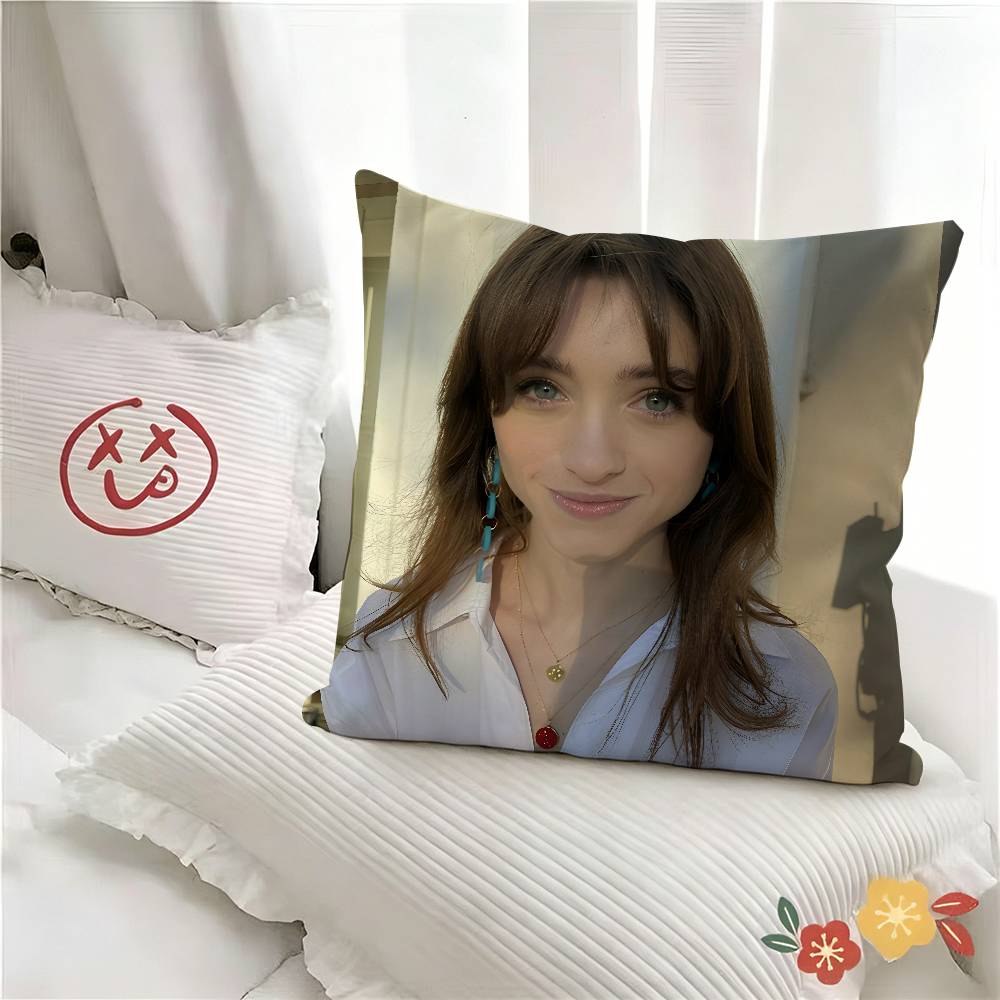 pc NNatalia DDyer Actor Figure Cute Pillow Case Fashion Square Pillowcase Bedroom Sofa Room Ins Decoration Leisure