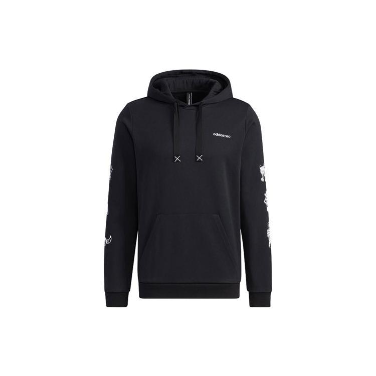 Adidas Neo Sweatshirts Men's Black Hooded Moderate Regular GL8083