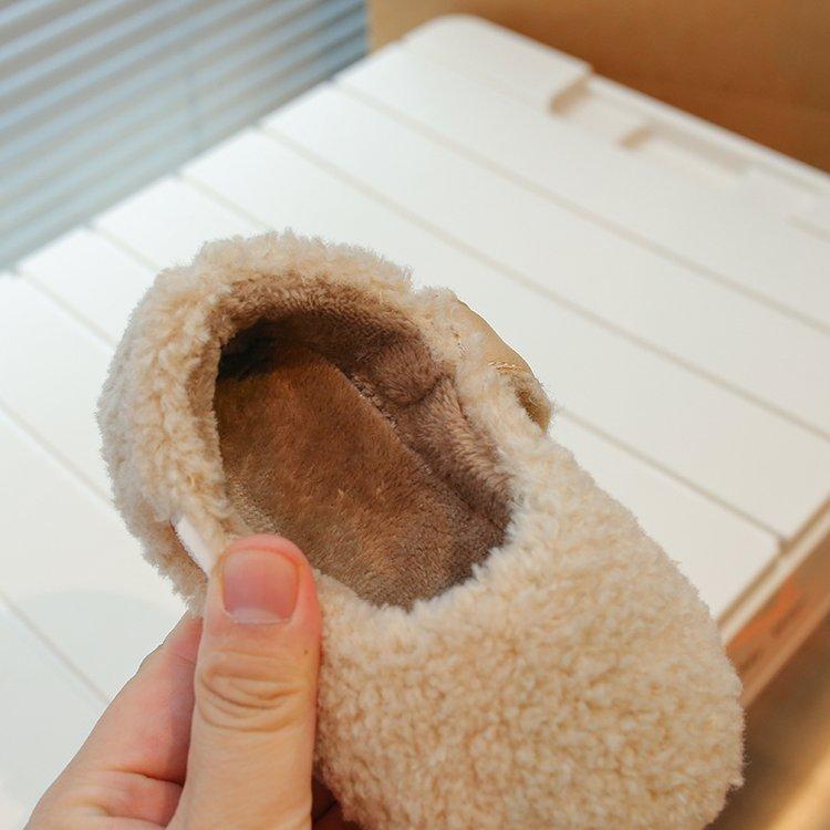 Korean Retro Casual Girls Fluffy Shoes Winter New Children's Shoes Plush Simple Flat Shoes
