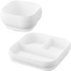 Yamazaki Силиконовая тарелка для детского питания с присоской, поднос Tower и можно замораживать, легко зачерпывать, белая 10047 10049 + [набор из 2 штук] Посудомоечная машина,