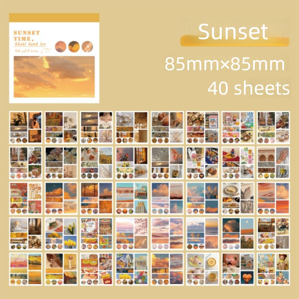 40pcs DIY Scrapbooking Aesthetic Decor Stickers INS Journal Supplies New Washi Paper Diary Album