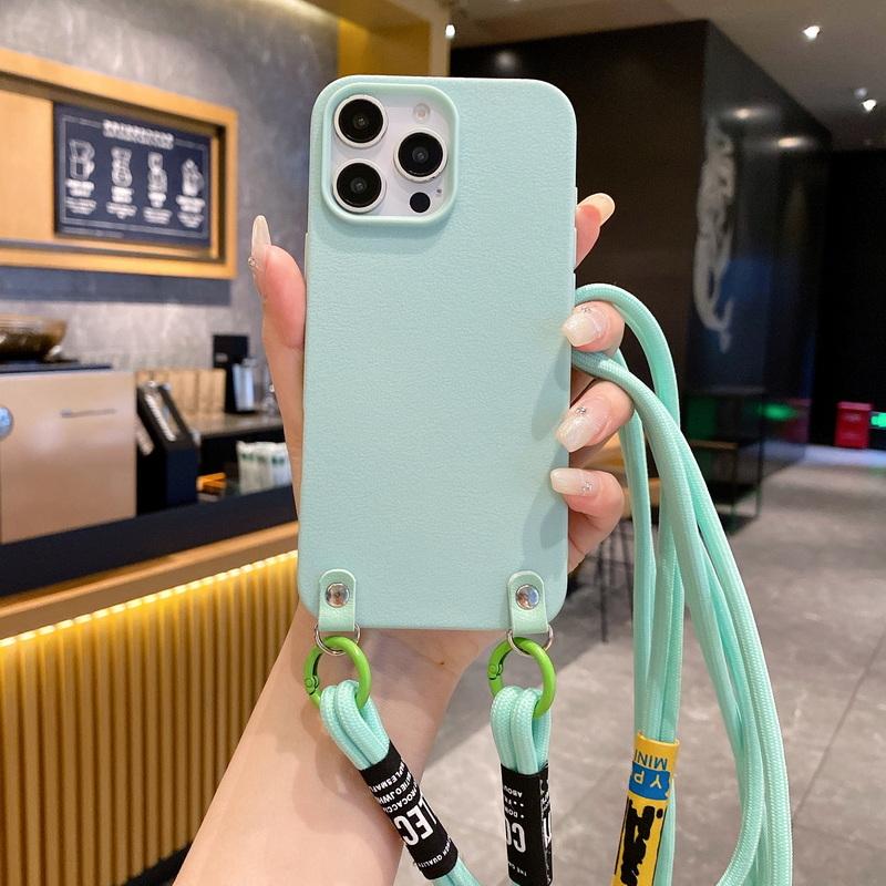 Модный мягкий чехол-ремешок из ТПУ с ремешком для iPhone 16 Pro Max 15 Plus 14 Pro 13 12 11, простой ремешок, противоударный матовый тонкий чехол для телефона