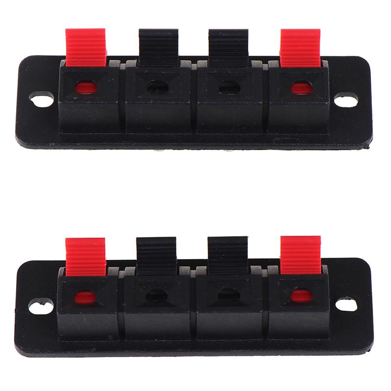 2Pcs 4 Positions Spring Connector Terminal Audio Speaker Terminals Wiring Clip