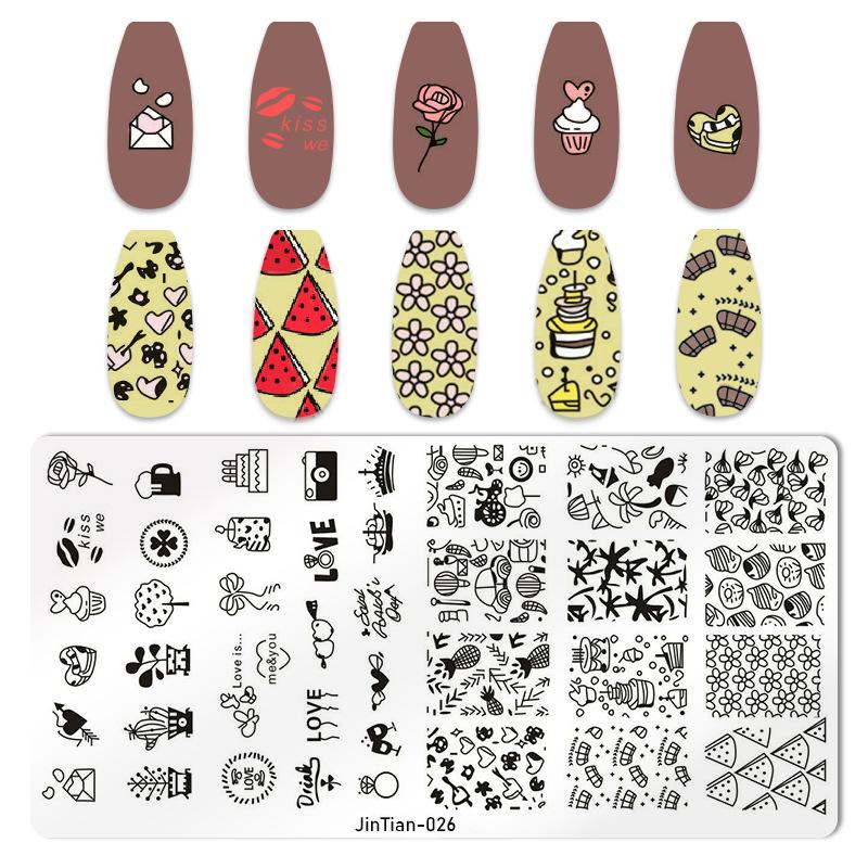1 PC Nail Art Templates Stamping Plate Design Flower Butterfly Glass Temperature Lace Stamp Templates Plates Image Decor