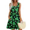 Женская повседневная одежда St. Платье-жилет с принтом ко Дню Святого Патрика, U-образным вырезом и боковыми карманами