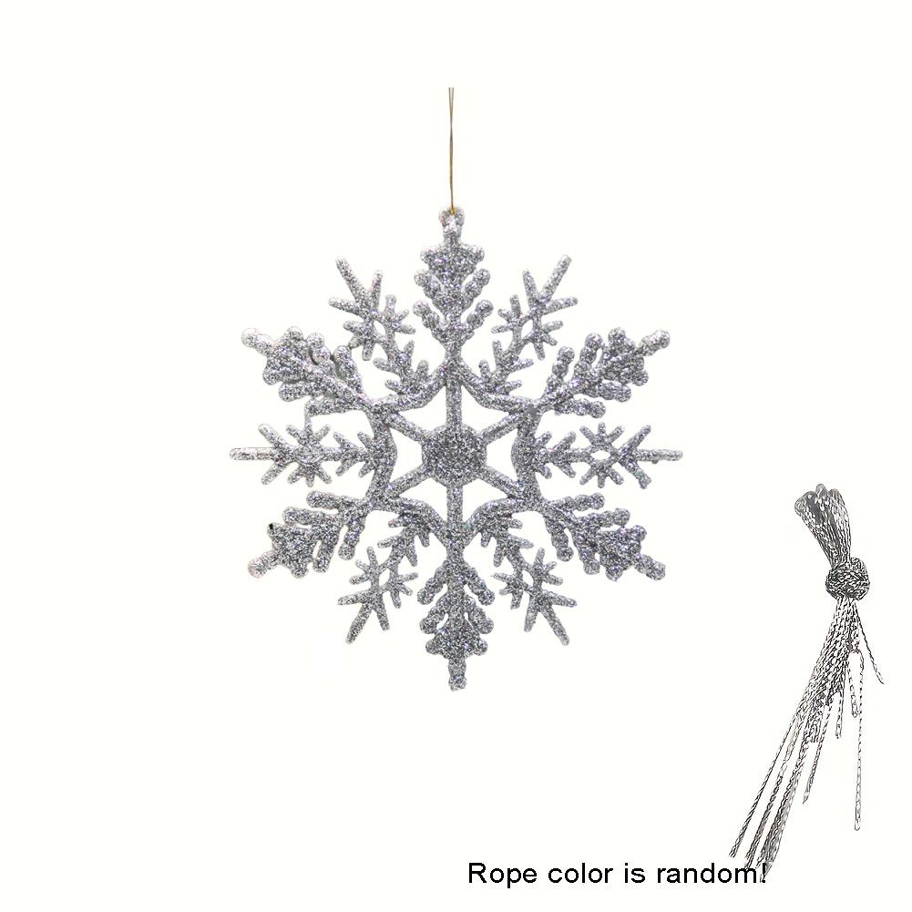 12pcs Christmas Snowflake Ornaments, Plastic Snowflake, Glitter SnowFlakes, Xmas Tree Pendant, Snowflake for Christmas Tree