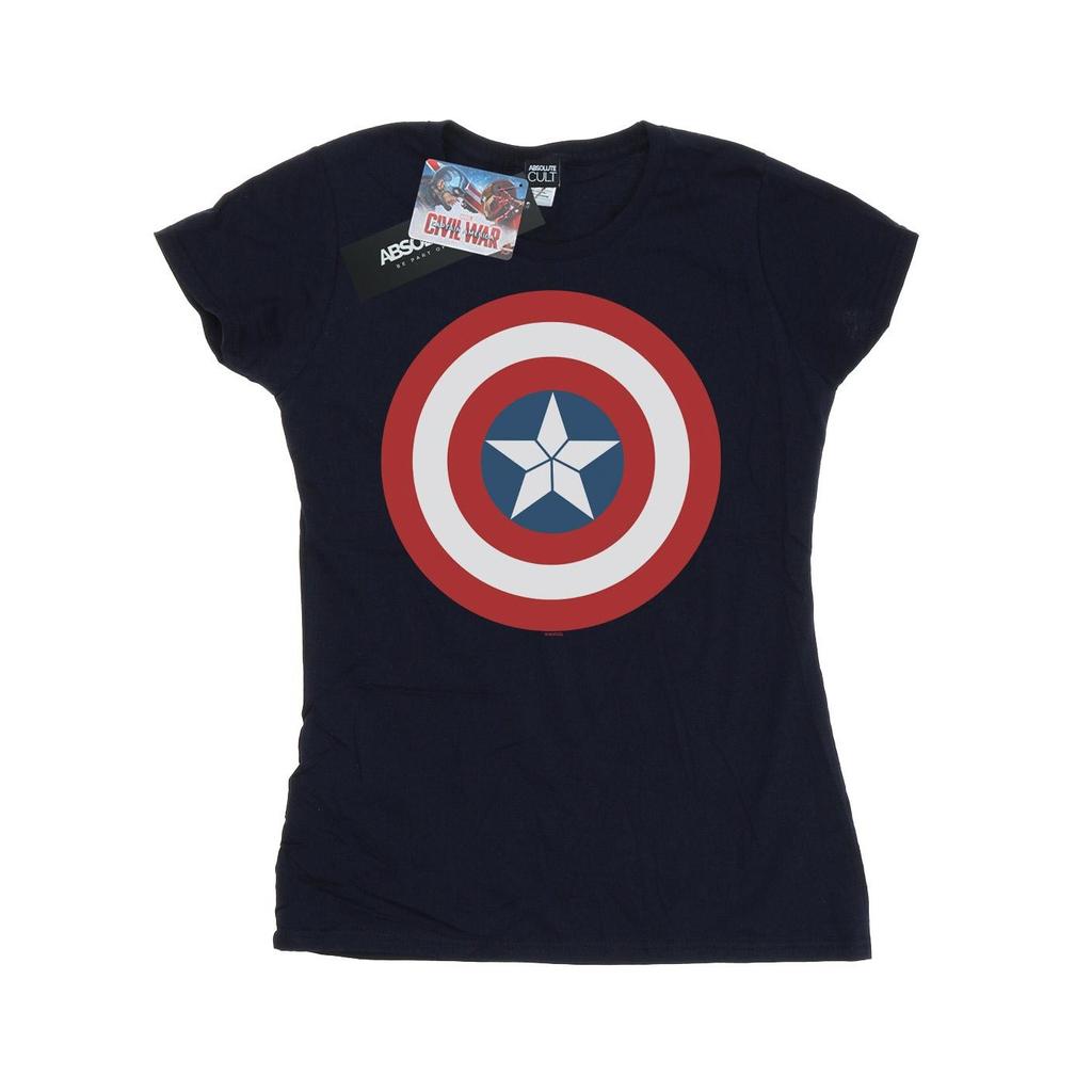 Marvel Womens/Ladies Captain America Civil War Shield Cotton T-Shirt