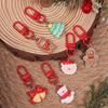 Cute Resin 3D Christmas Keychain Cartoon Snowman Santa Claus Gingerbread Man Bell Key Ring Pendants For Car Key Holder Handbag