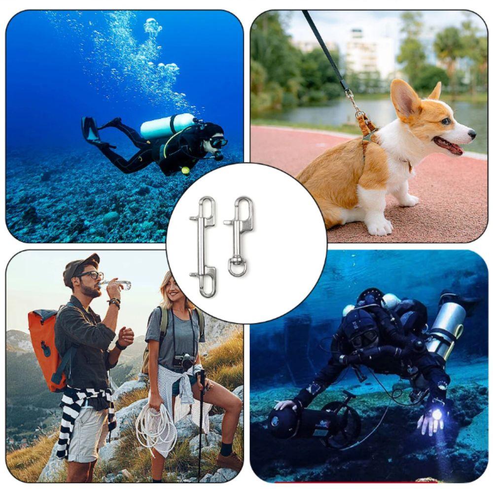 Swivel Eye Swivel Hook 316 Stainless Steel Spring Snap Hook D Ring Snap Marine Diving