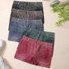 Women Shorts High Stretchy Imitation Denim Short Leggings with Pockets Tight Fitting Summer Shorts Daily Wear